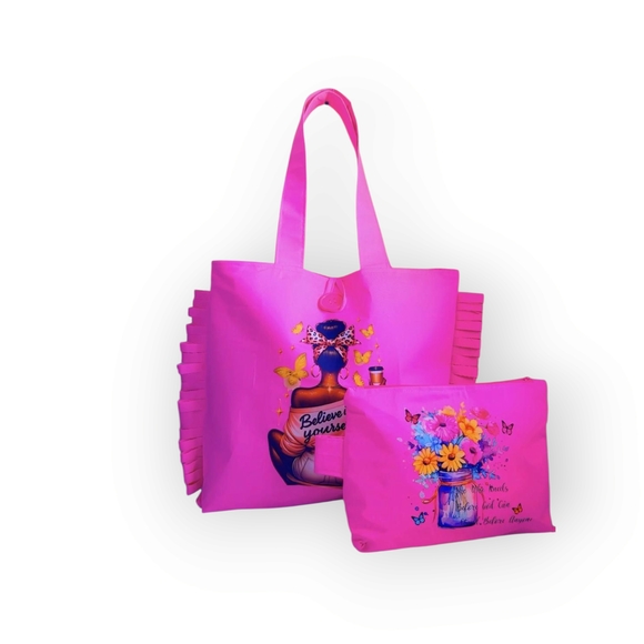 yeirdesign Handbags - Pink Tote Bag Set